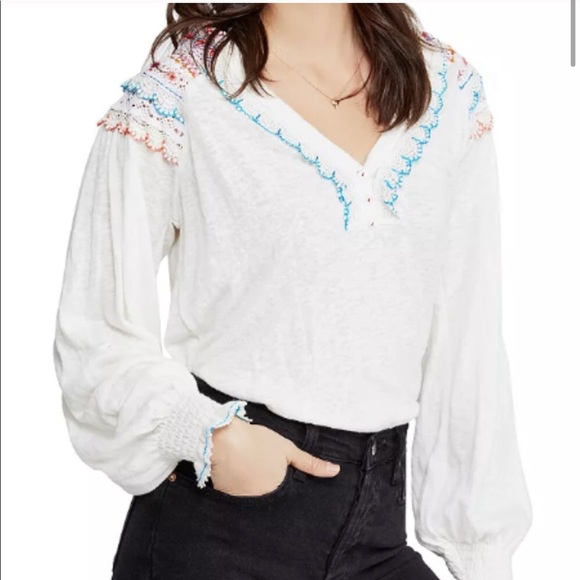 Free People Siesta Fiesta Embroidered Top - Picture 4 of 13